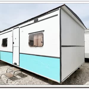 Mobilhome de ocasión azul y blanco