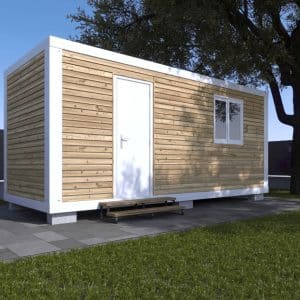 Módulo prefabricado forrado en madera​