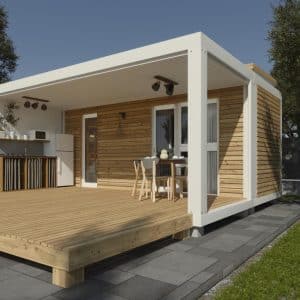 Casa modular ECO forrada en madera