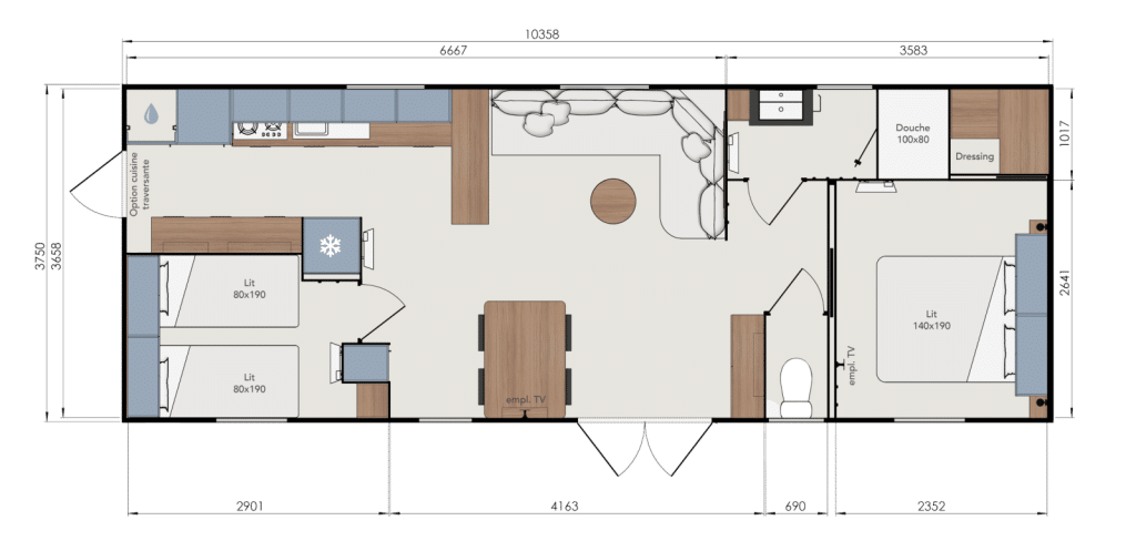 Plano mobil home trigano elya 40.2