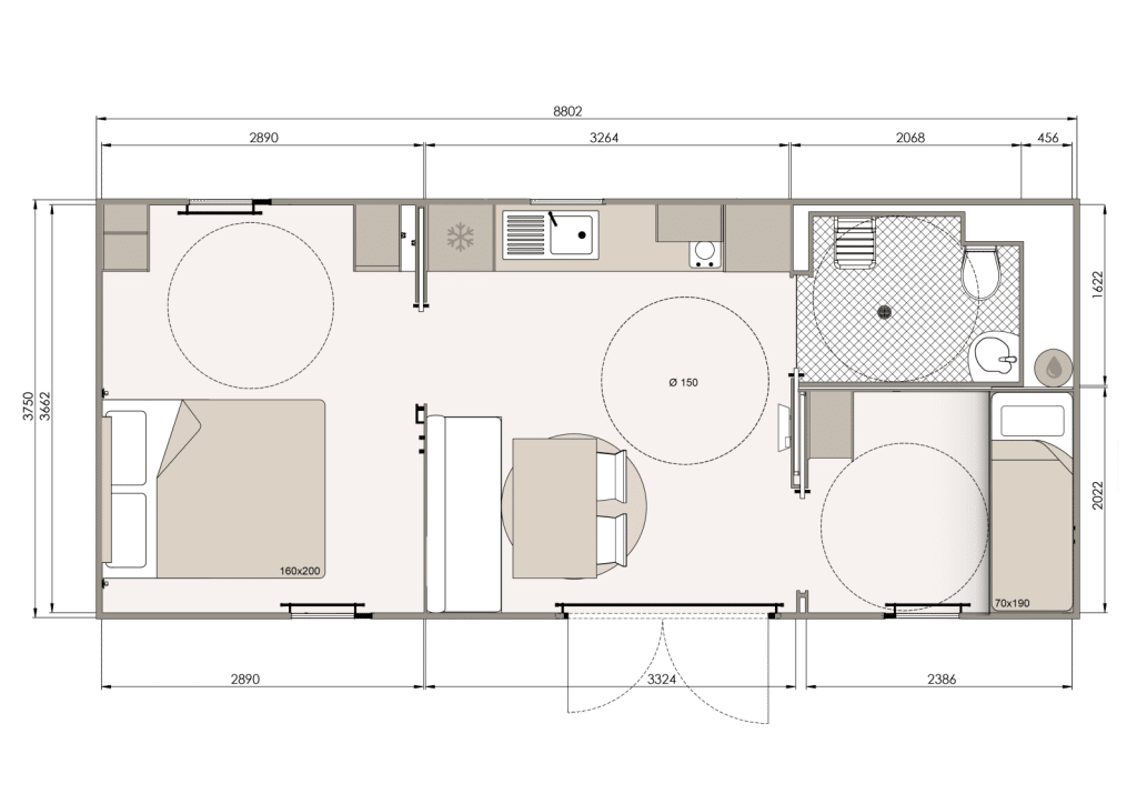 Plano mobil home NEST 35.2 PMR