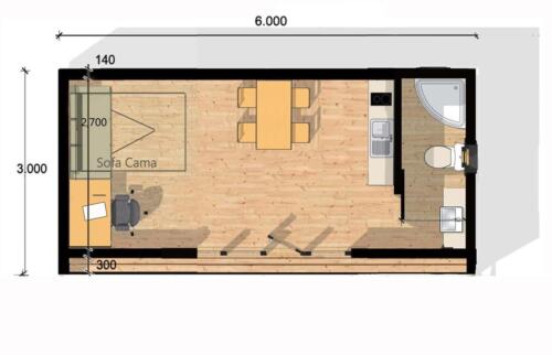 5 modular de madera barato